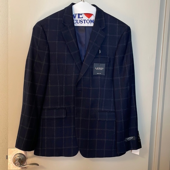 Ralph Lauren Navy Blazer - 38 short, slim fit